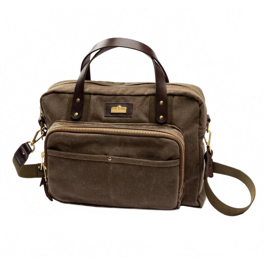 NEW DUCK HEAD men's waxed canvas laptop bag in field brown